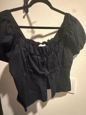 Lovesick Black Puff Sleeve Crop Top